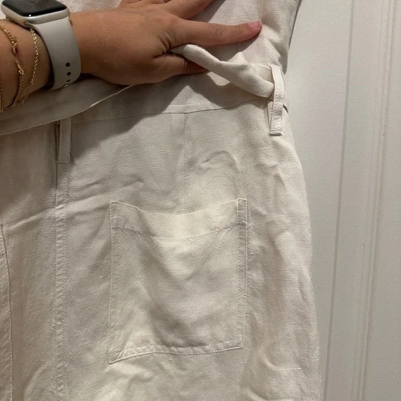 Rails Georgie Tie Waist Linen Romper in Stone - Picture 13 of 13